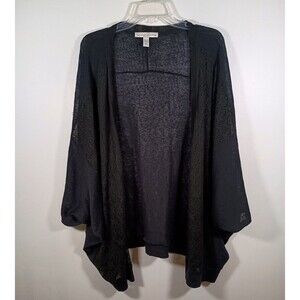 French Laundry Black Batwing Dolman Sleeve Open Sheer Cardigan Plus Size 22/24